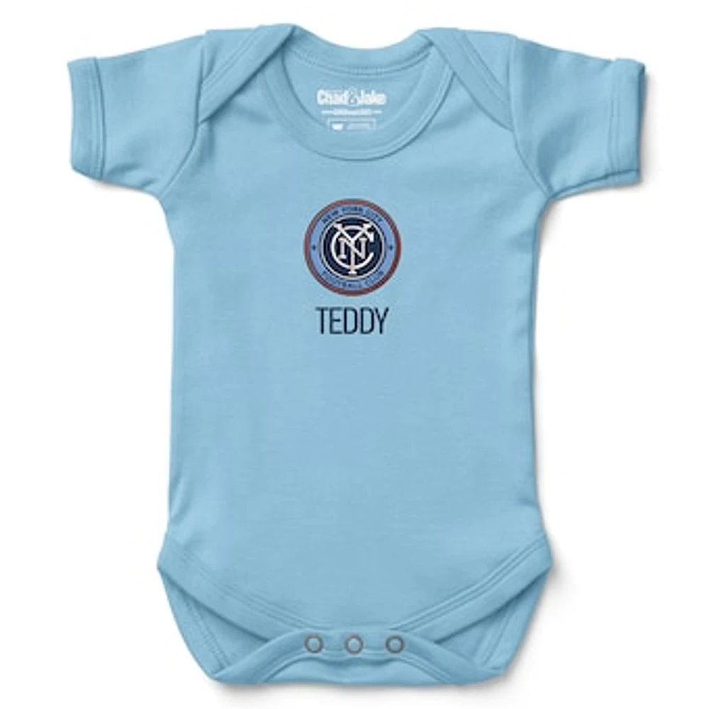 Infant Chad & Jake Sky Blue New York City FC Logo Personalized Bodysuit