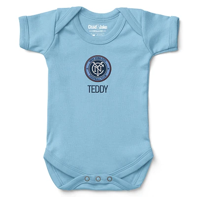 Infant Chad & Jake Sky Blue New York City FC Logo Personalized Bodysuit