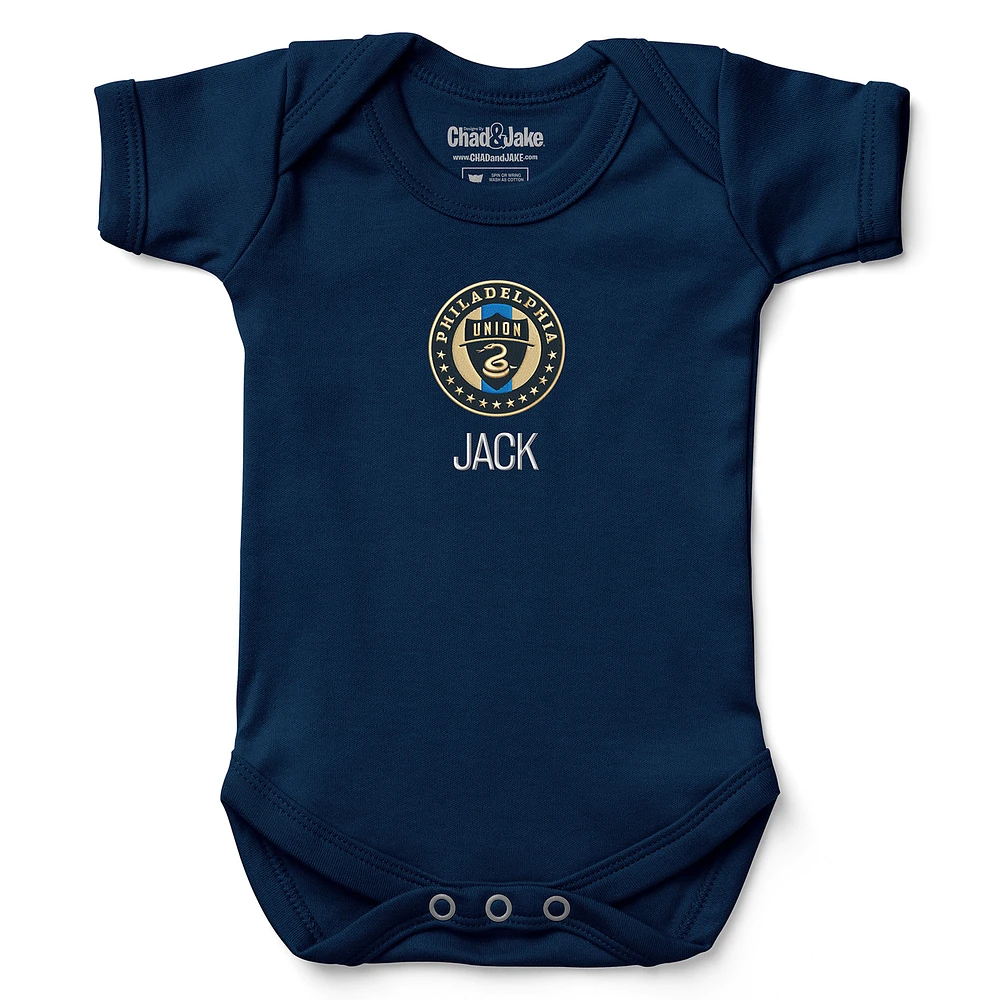Infant Chad & Jake Navy Philadelphia Union Logo Personalized Bodysuit