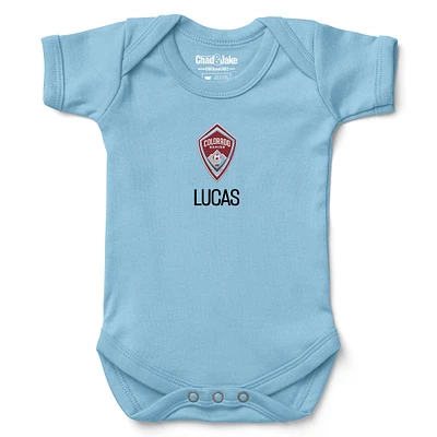 Infant Chad & Jake Light Blue Colorado Rapids Logo Personalized Bodysuit