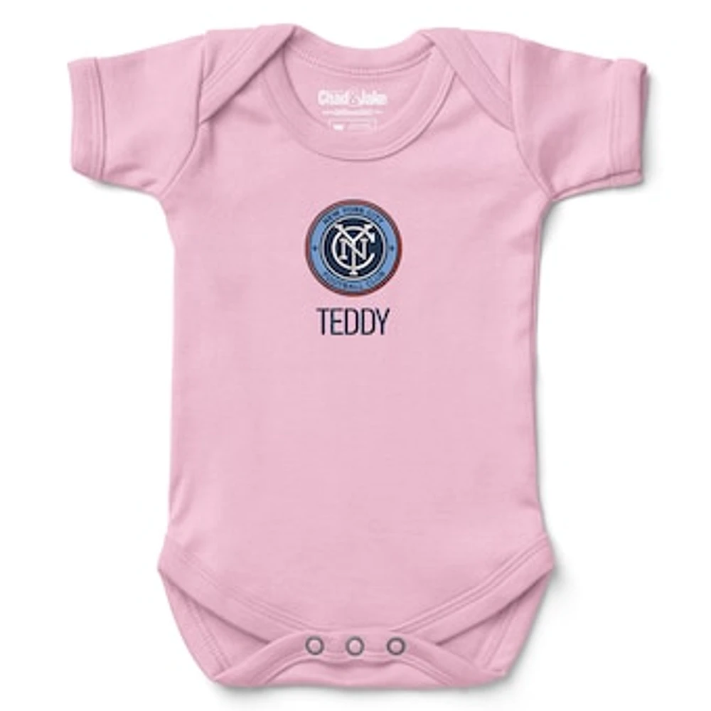 Infant Chad & Jake Light Pink New York City FC Logo Personalized Bodysuit