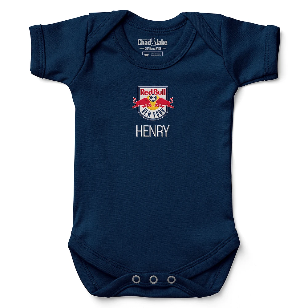 Infant Chad & Jake Navy New York Red Bulls Logo Personalized Bodysuit