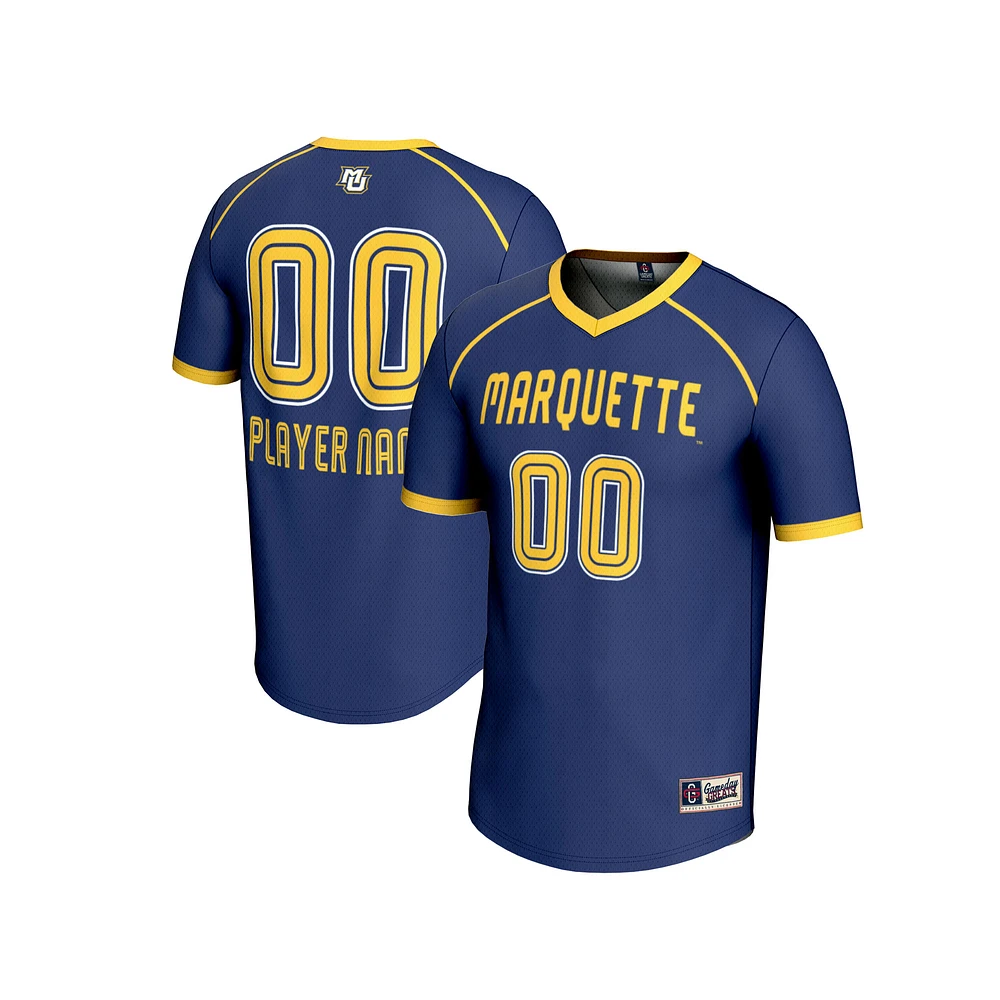 Unisex GameDay Greats Navy Marquette Golden Eagles NIL Pick-A-Player Women's Lacrosse Lightweight Jersey