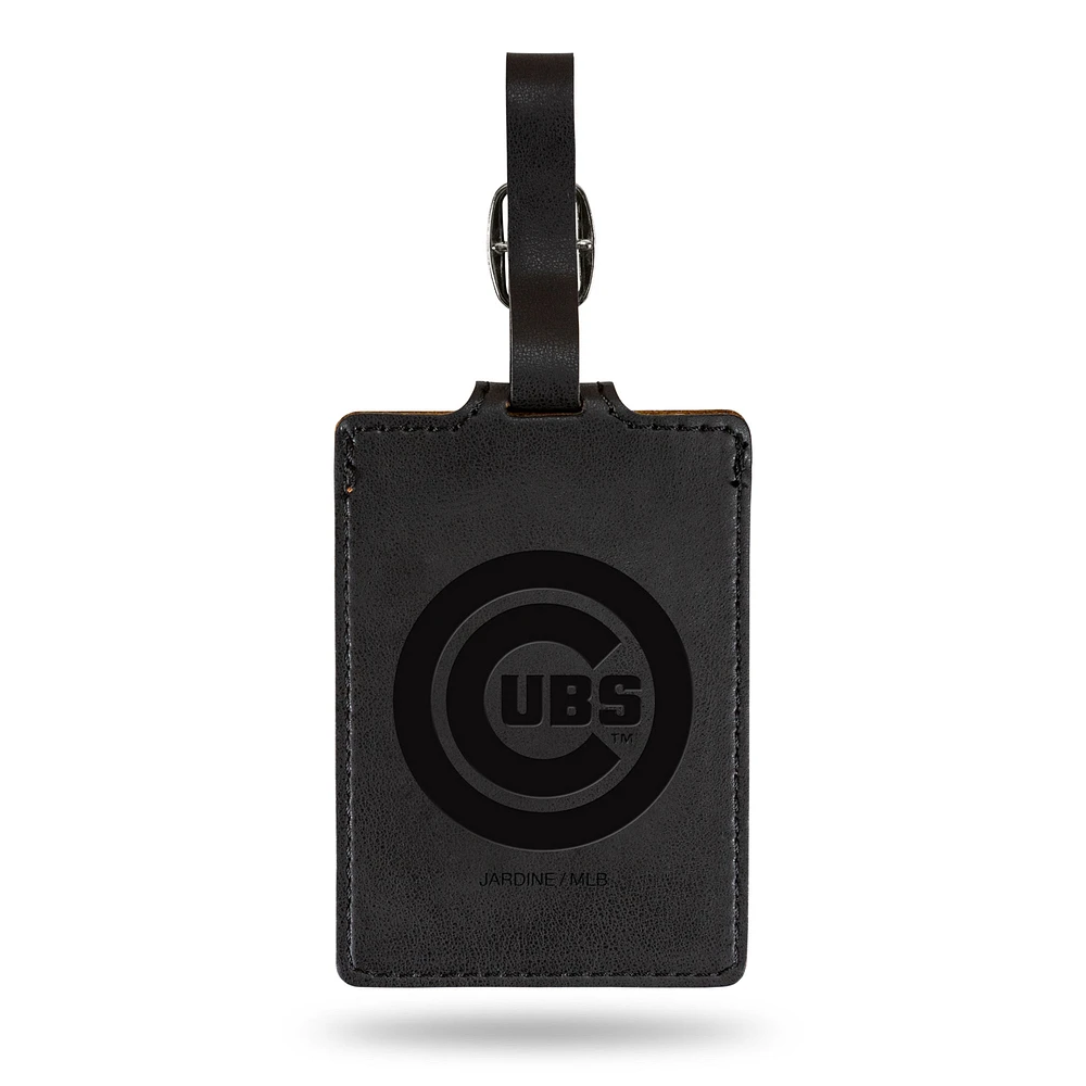 Black Chicago Cubs Ultra Suede Luggage Tag