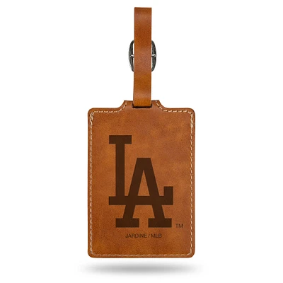 Brown Los Angeles Dodgers Ultra Suede Luggage Tag