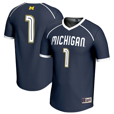 Unisex GameDay Greats #1 Navy Michigan Wolverines Lightweight Women's Lacrosse Fashion Jersey
