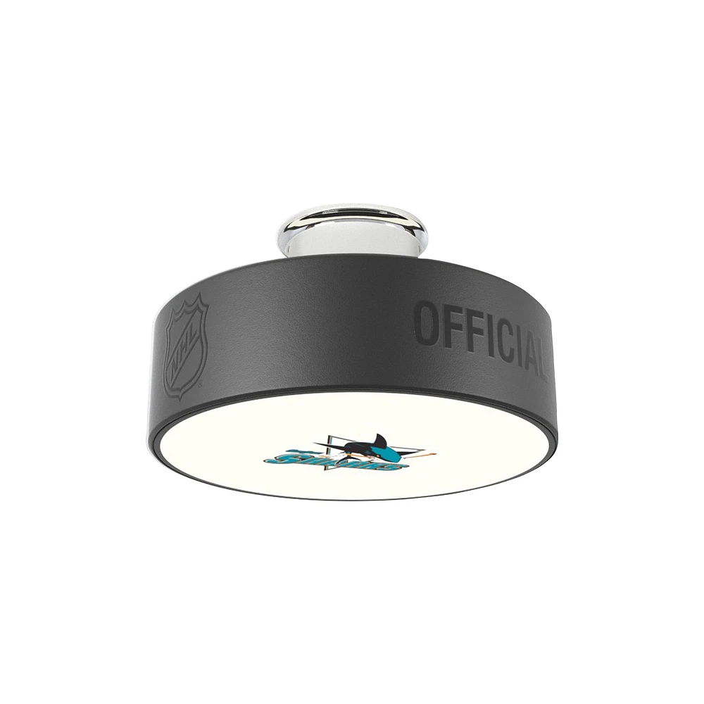 San Jose Sharks Wordmark Logo Hockey Puck Light