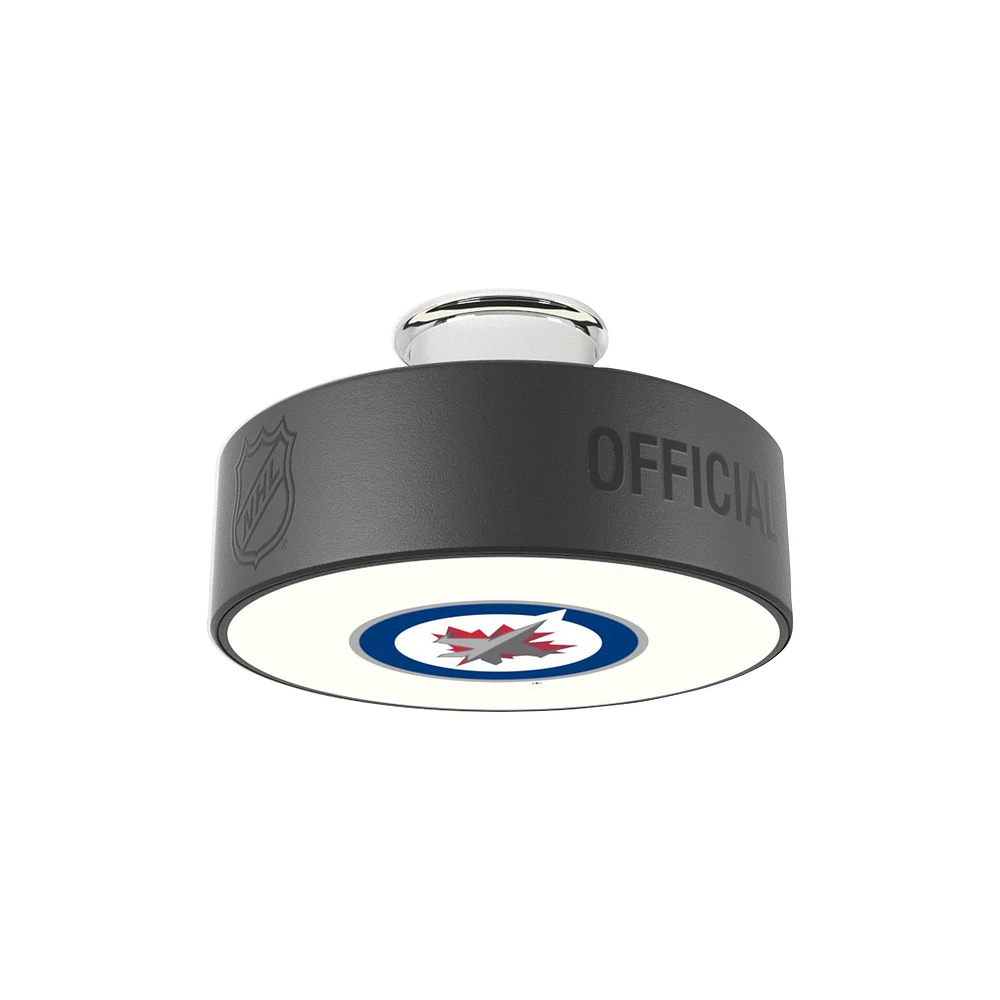 Winnipeg Jets Primary Logo Hockey Puck Light