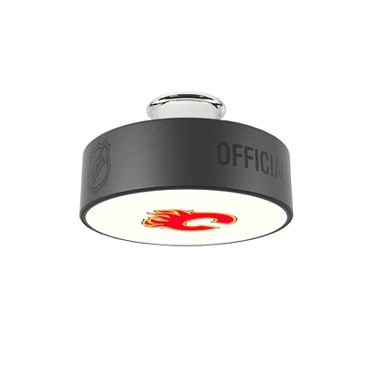 Calgary Flames Retro Logo Hockey Puck Light