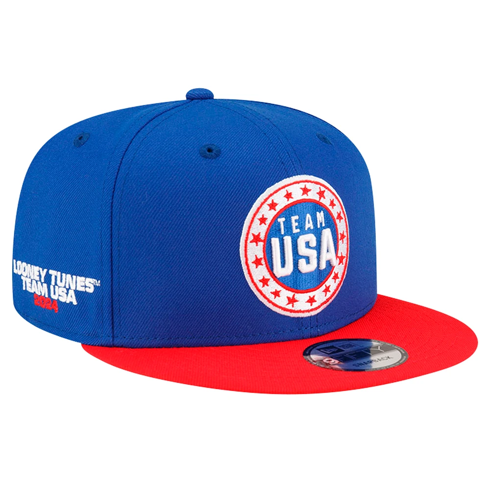 Men's New Era Blue Looney Tunes x Team USA Circle 9FIFTY Adjustable Hat