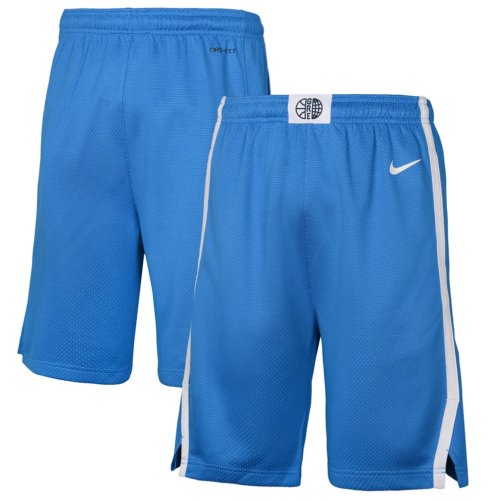 Youth Nike Blue Greece Basketball 2024 Summer Olympics Swingman Shorts