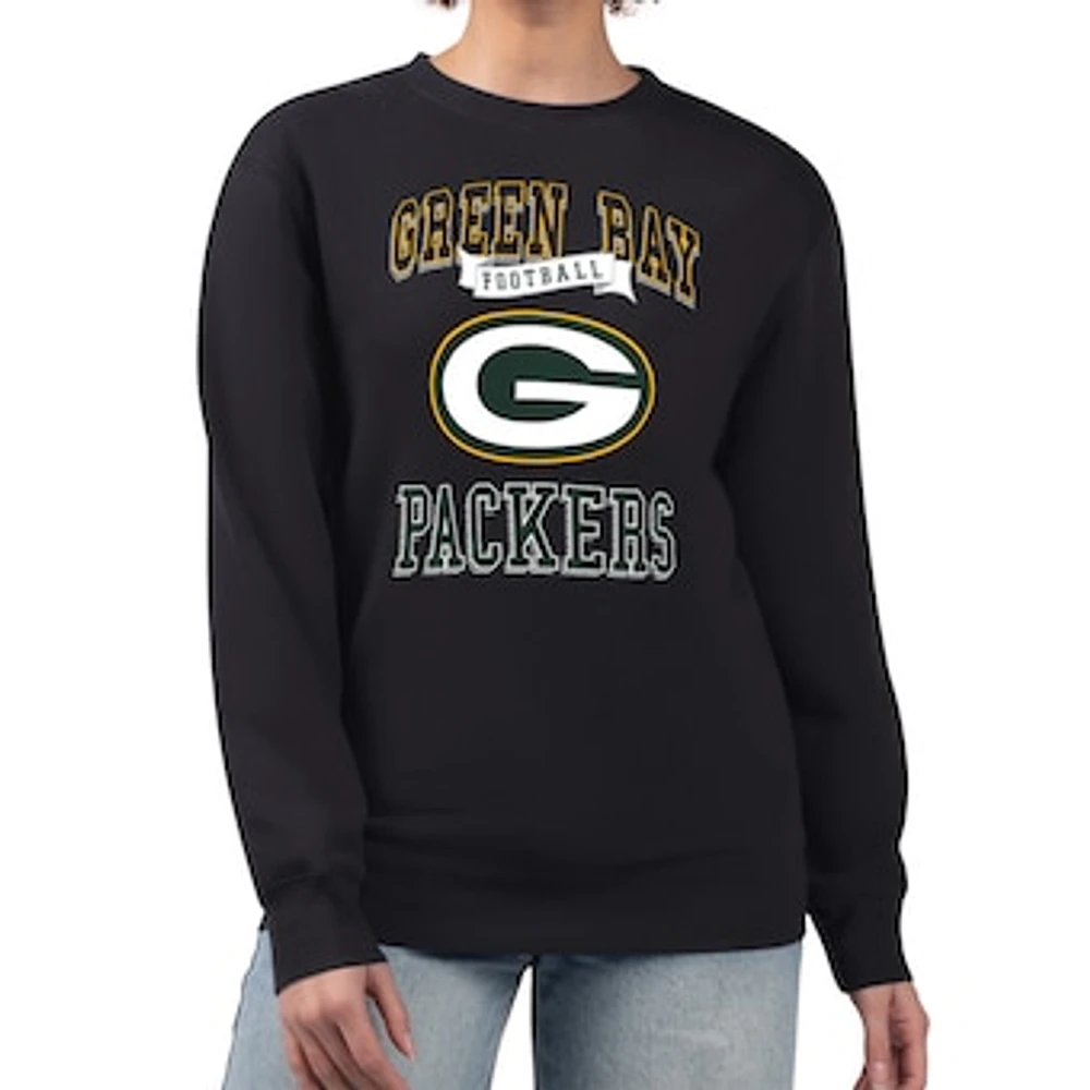 Women's G-III 4Her by Carl Banks Green Bay Packers Team Logo Graphic Tri-Blend Pullover Sweatshirt