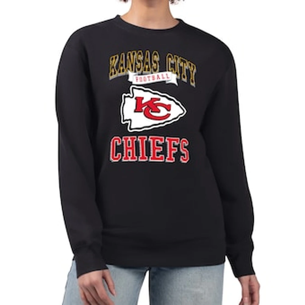 Women's G-III 4Her by Carl Banks Kansas City Chiefs Team Logo Graphic Tri-Blend Pullover Sweatshirt