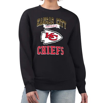 Women's G-III 4Her by Carl Banks Kansas City Chiefs Team Logo Graphic Tri-Blend Pullover Sweatshirt