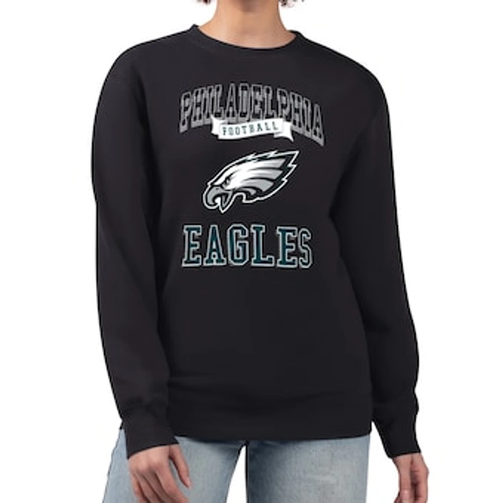 Women's G-III 4Her by Carl Banks Philadelphia Eagles Team Logo Graphic Tri-Blend Pullover Sweatshirt