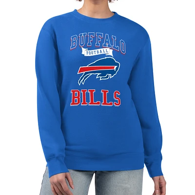 Women's G-III 4Her by Carl Banks Royal Buffalo Bills Team Logo Graphic Tri-Blend Pullover Sweatshirt