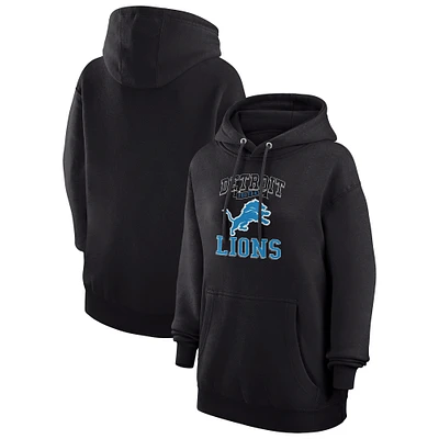 Women's G-III 4Her by Carl Banks Detroit Lions Team Logo Graphic Fleece Tri-Blend Pullover Hoodie