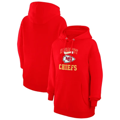 Women's G-III 4Her by Carl Banks Kansas City Chiefs Team Logo Graphic Fleece Tri-Blend Pullover Hoodie