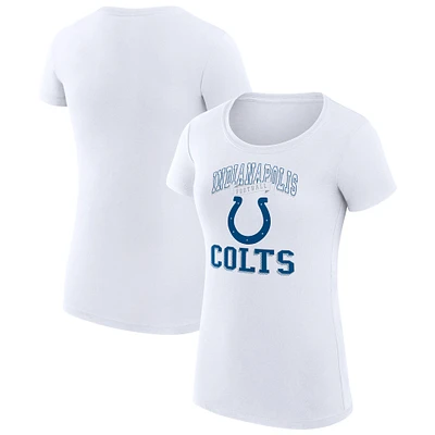 Women's G-III 4Her by Carl Banks White Indianapolis Colts Super-Slim Fit Lightweight Team Logo Graphic T-Shirt