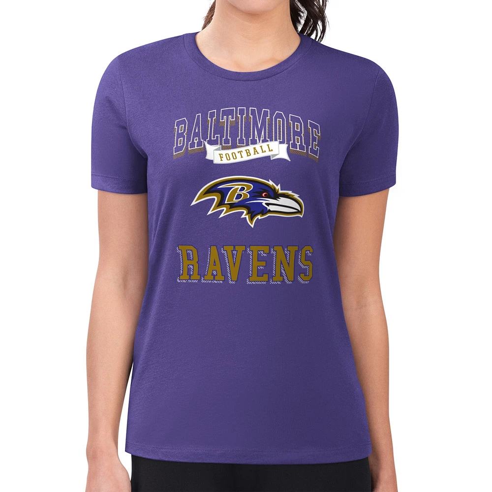 Women's G-III 4Her by Carl Banks Purple Baltimore Ravens Super-Slim Fit Lightweight Team Logo Graphic T-Shirt