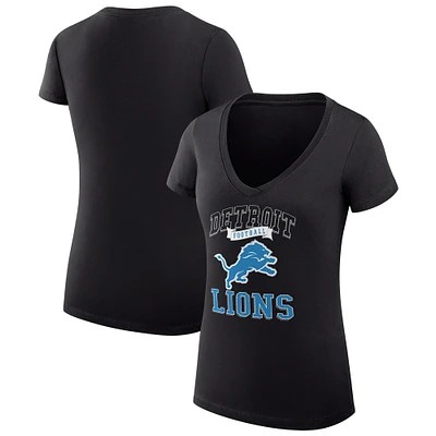 Women's G-III 4Her by Carl Banks Detroit Lions Super-Slim Fit Lightweight Team Logo Graphic V-Neck T-Shirt