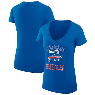 Women's G-III 4Her by Carl Banks Royal Buffalo Bills Super-Slim Fit Lightweight Team Logo Graphic V-Neck T-Shirt