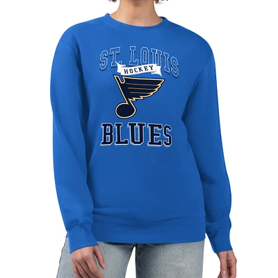Women's G-III 4Her by Carl Banks St. Louis Blues Team Logo Tri-Blend Fleece Pullover Sweatshirt
