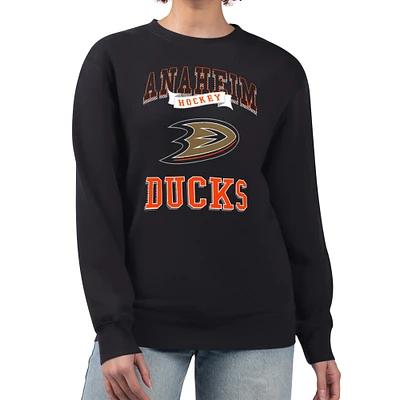 Women's G-III 4Her by Carl Banks Anaheim Ducks Team Logo Tri-Blend Fleece Pullover Sweatshirt