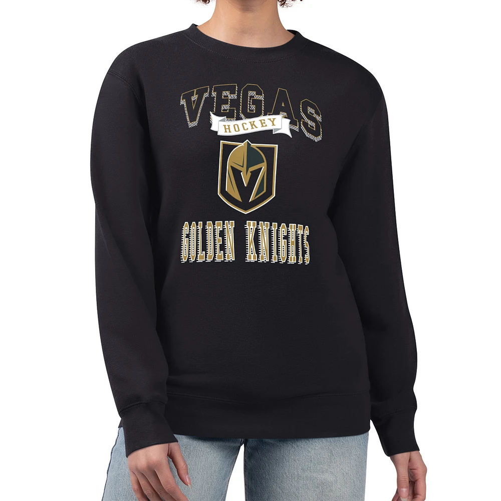Women's G-III 4Her by Carl Banks Vegas Golden Knights Team Logo Tri-Blend Fleece Pullover Sweatshirt