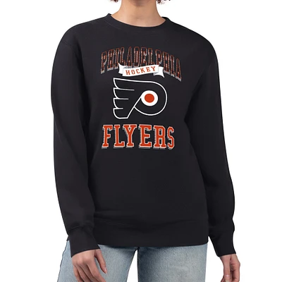 Women's G-III 4Her by Carl Banks Philadelphia Flyers Team Logo Tri-Blend Fleece Pullover Sweatshirt