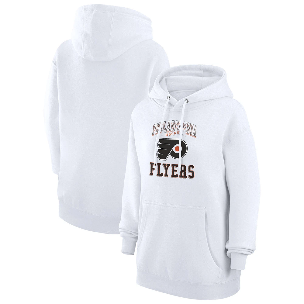 Women's G-III 4Her by Carl Banks White Philadelphia Flyers Team Logo Tri-Blend Fleece Pullover Hoodie