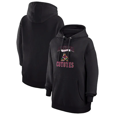 Women's G-III 4Her by Carl Banks Arizona Coyotes Vintage Hockey Team Logo Tri-Blend Fleece Pullover Hoodie