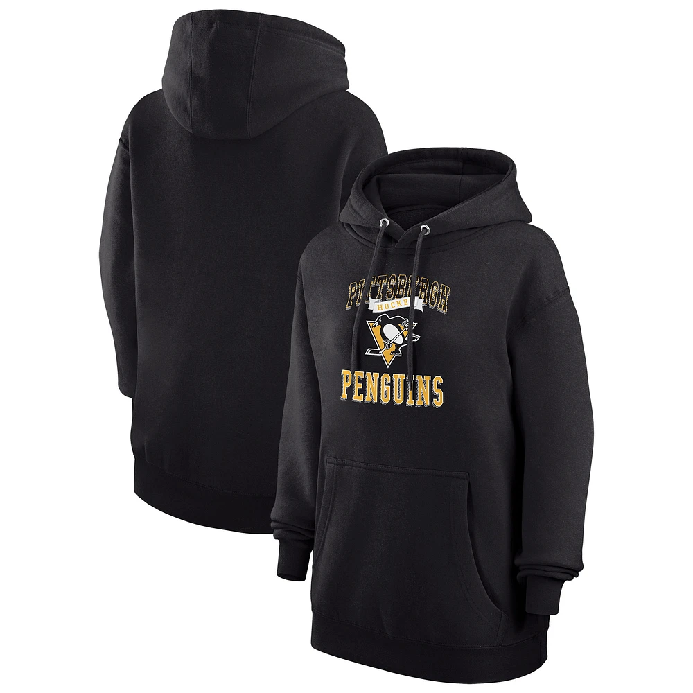Women's G-III 4Her by Carl Banks Pittsburgh Penguins Team Logo Tri-Blend Fleece Pullover Hoodie