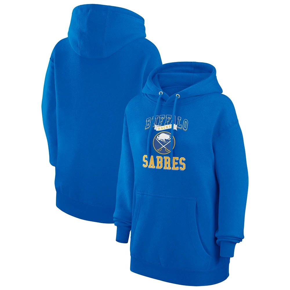 Women's G-III 4Her by Carl Banks Royal Buffalo Sabres Team Logo Tri-Blend Fleece Pullover Hoodie