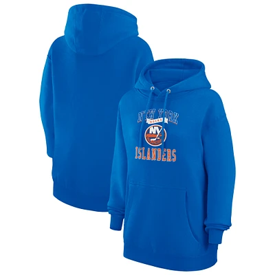 Women's G-III 4Her by Carl Banks Royal New York Islanders Team Logo Tri-Blend Fleece Pullover Hoodie