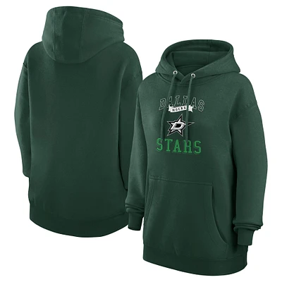 Women's G-III 4Her by Carl Banks Olive Dallas Stars Team Logo Tri-Blend Fleece Pullover Hoodie