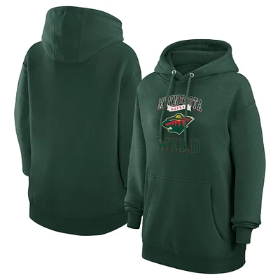Women's G-III 4Her by Carl Banks Olive Minnesota Wild Team Logo Tri-Blend Fleece Pullover Hoodie