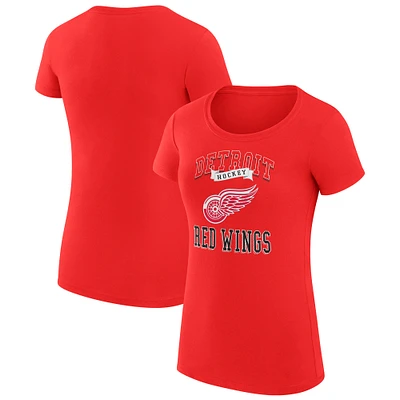 Women's G-III 4Her by Carl Banks Detroit Red Wings Super-Slim Fit Lightweight Team Logo Graphic T-Shirt