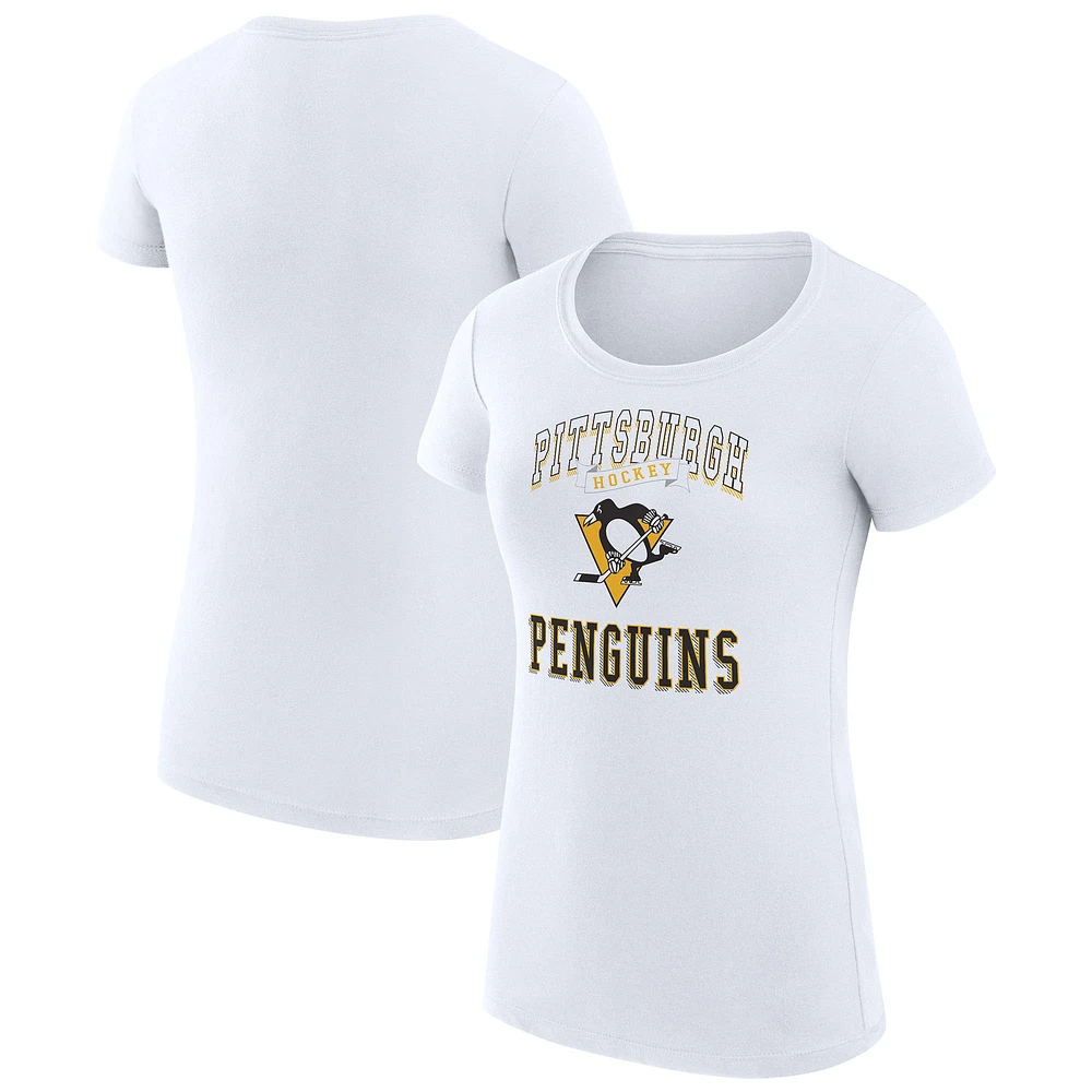 Women's G-III 4Her by Carl Banks Pittsburgh Penguins Super-Slim Fit Lightweight Team Logo Graphic T-Shirt