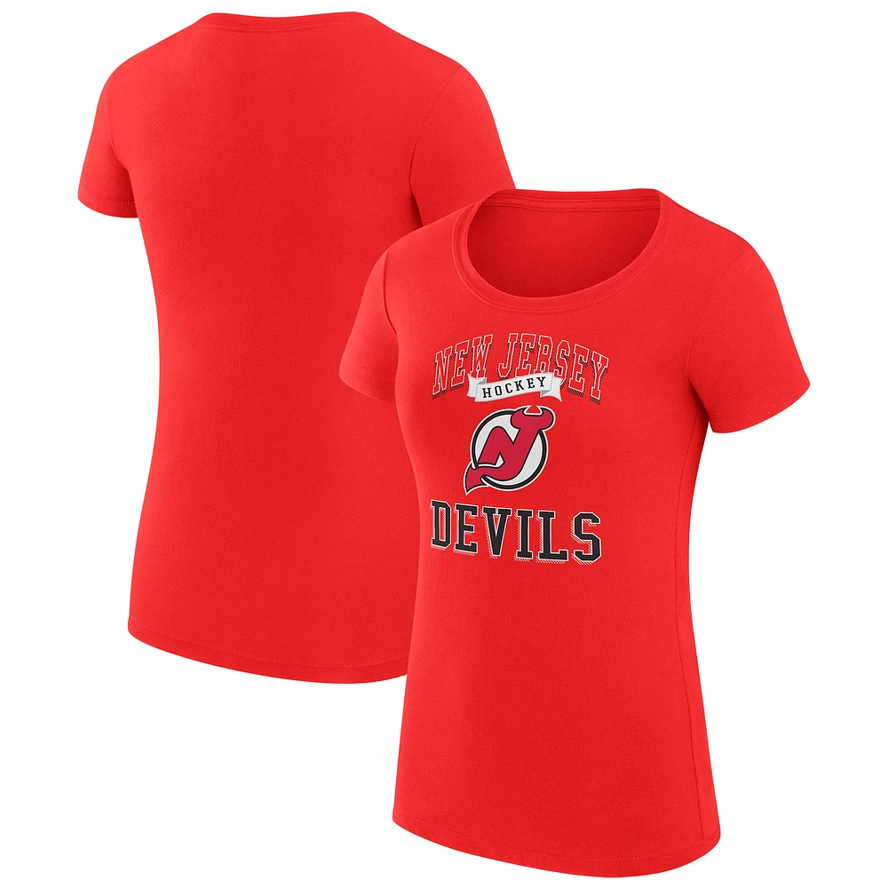 Women's G-III 4Her by Carl Banks New Jersey Devils Super-Slim Fit Lightweight Team Logo Graphic T-Shirt