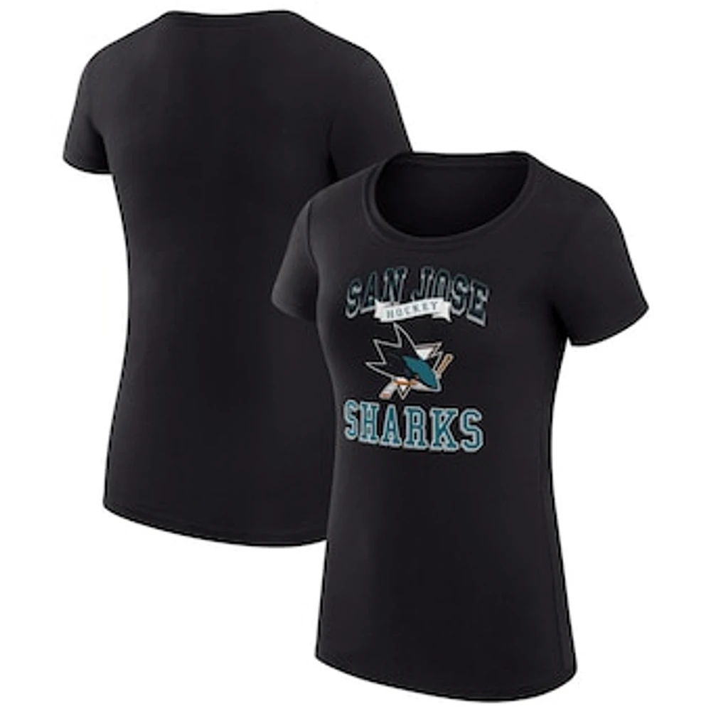 Women's G-III 4Her by Carl Banks San Jose Sharks Super-Slim Fit Lightweight Team Logo Graphic T-Shirt