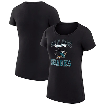 Women's G-III 4Her by Carl Banks San Jose Sharks Super-Slim Fit Lightweight Team Logo Graphic T-Shirt