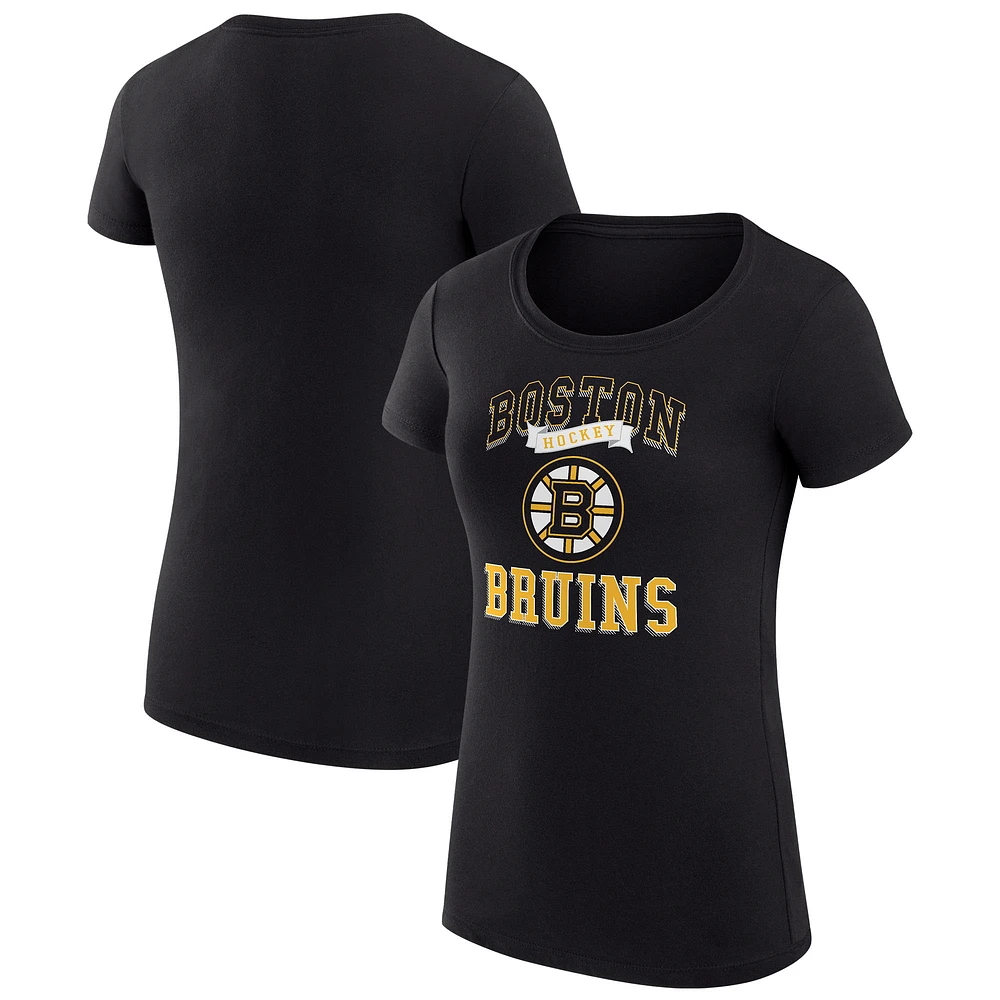 Women's G-III 4Her by Carl Banks Boston Bruins Super-Slim Fit Lightweight Team Logo Graphic T-Shirt