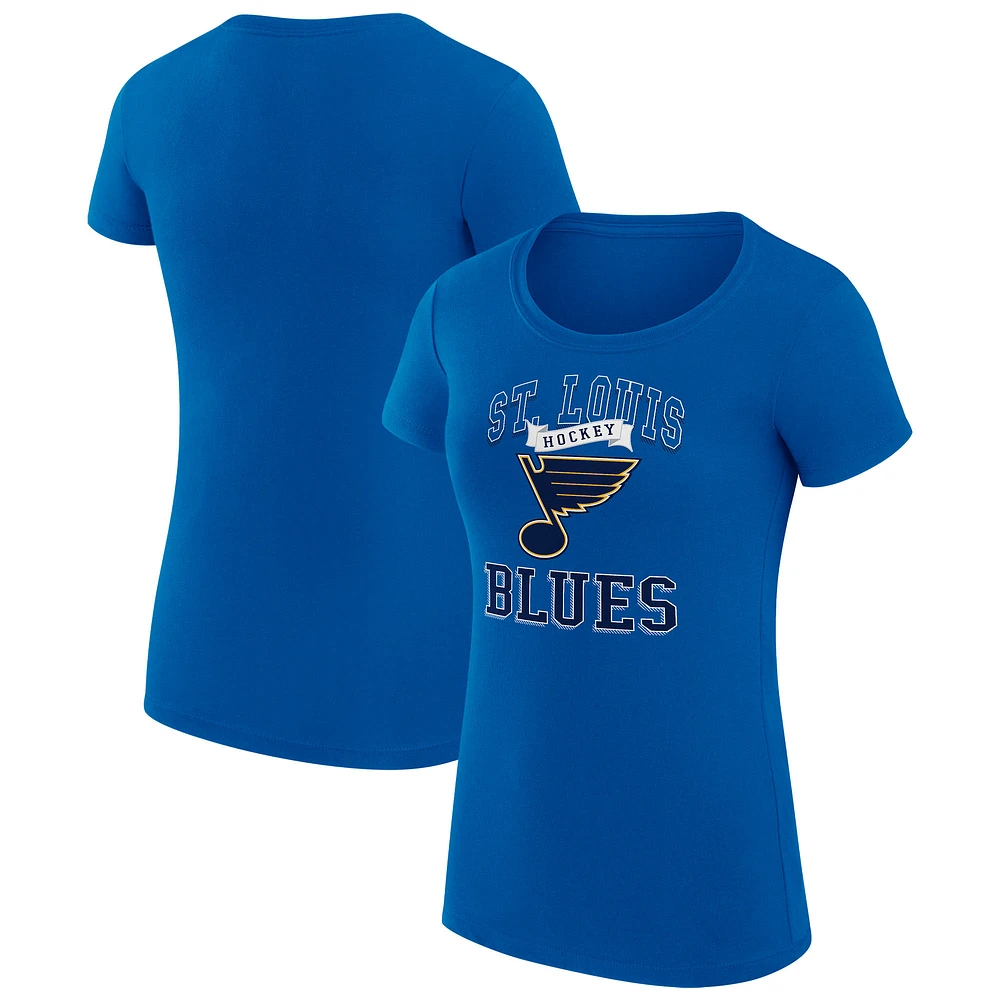 Women's G-III 4Her by Carl Banks St. Louis Blues Super-Slim Fit Lightweight Team Logo Graphic T-Shirt