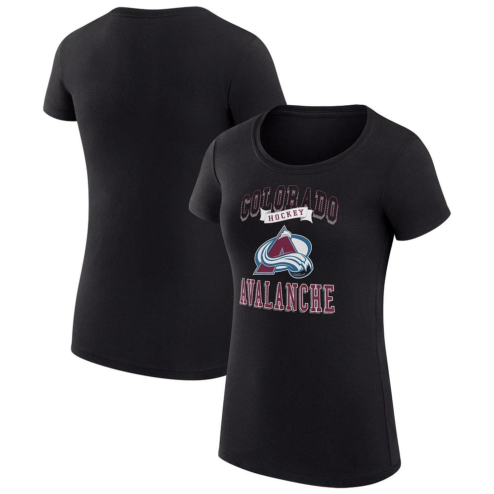 Women's G-III 4Her by Carl Banks Colorado Avalanche Super-Slim Fit Lightweight Team Logo Graphic T-Shirt