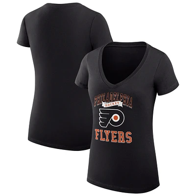 Women's G-III 4Her by Carl Banks Philadelphia Flyers Super-Slim Fit Lightweight Team Logo Graphic V-Neck T-Shirt
