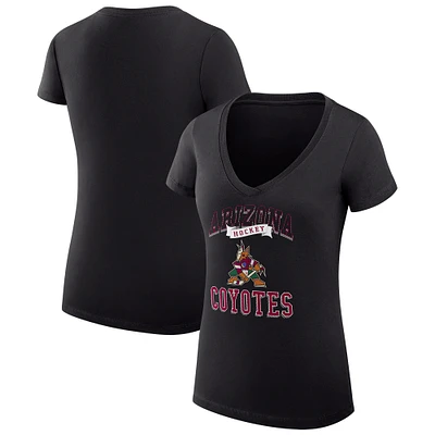 Women's G-III 4Her by Carl Banks Arizona Coyotes Super-Slim Fit Lightweight Team Logo Graphic V-Neck T-Shirt