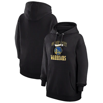 Women's G-III 4Her by Carl Banks Black Golden State Warriors Graphic Fleece Pullover Hoodie