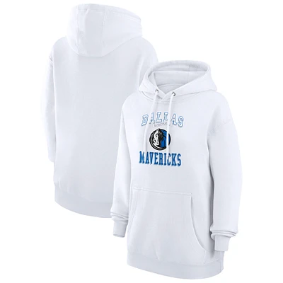 Women's G-III 4Her by Carl Banks White Dallas Mavericks Graphic Fleece Pullover Hoodie