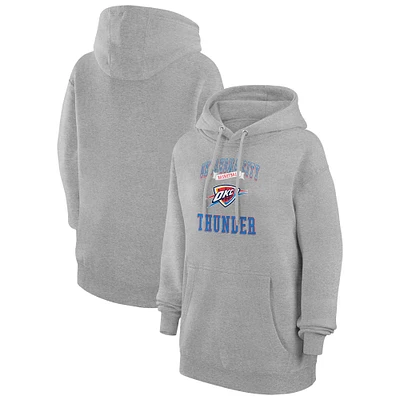 Women's G-III 4Her by Carl Banks Heather Gray Oklahoma City Thunder Graphic Fleece Pullover Hoodie